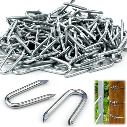 700 Stück Krampen Klein Krampennägel Zaunklammern Krampen für Kränze Floristikbedarf Verzinkte U Haken Klammer Zaun Nagel für Holz Stahlkrampen für Kramp Befestigungsnägel Befestigung für Gartenzaun