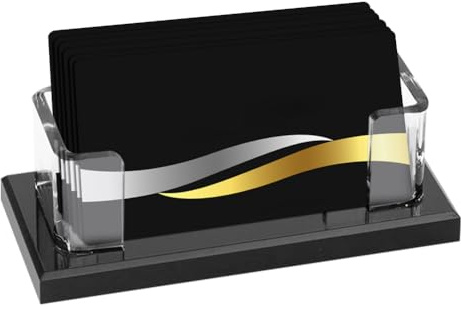 LOMUG Visitenkartenhalter für Schreibtisch: 2 Stück Klarer Acryl Visitenkartenständer, Visitenkarten Aufsteller Fasst 60-80 Visitenkarten für Messestand Kaufhaus Theke Büro
