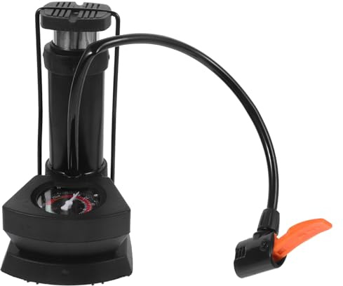 BESTonZON Multifunktionale Fahrradpumpe Fußpumpe Hochdruck Pumpe aus Robustem Stahl mit Manometer für Fahrrad Motorrad Auto Outdoor