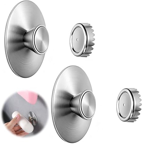2Pcs Porte Savon Aimanté, Magnétique sans Perçage, Porte Savon Magnetique Acier Inoxydable, Convient pour La Cuisine et La Salle de Bain