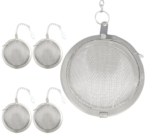OSVJE 5 PCS Premium Tea Infuser, Upgraded Loose Leaf Tea Steeper Strainer, Extra Fine Mesh Ball for Herbal Spices Seasonings