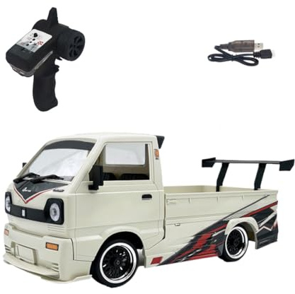 WANENGEDIY Ferngesteuerter Lastwagen Modell, 1/10 2.4Ghz 4WD 25KM/H Vollproportionaler bürstenloser Motor RC LKW Pickup Truck mit LED-Leuchten & 1 Akku, RC Auto für Erwachsene und Jugend