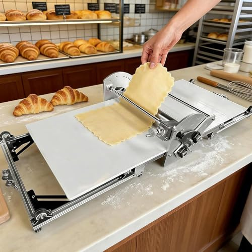 AityBuy Sfogliatrice Professionale, da Banco, Multifunzione Pieghevole per Pizza E Croissant, Perfetta per La Preparazione di Impasti E Pasticceria