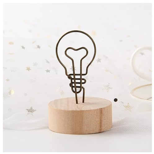 BrightGlow Multifunktionale Holz Fotoclips Tischkartenhalter Fotohalter mit Klammern Clip Halter Ständer Fotohalter Kleine Foto Clips aus Holz Postkartenhalterm Glühbirne 10 Stück