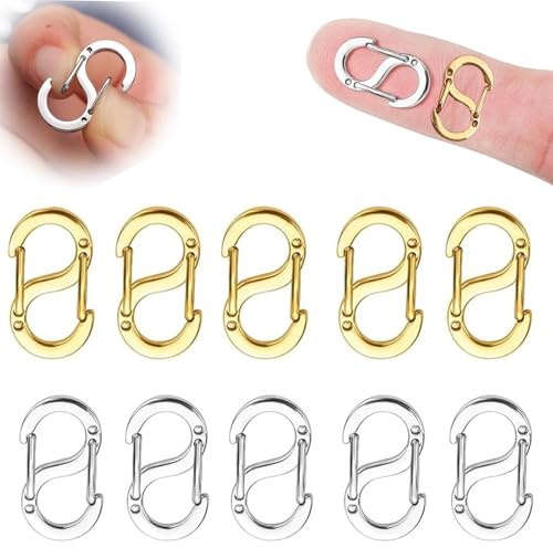 Mini-Karabinerverschlüsse, Armbandverbinder für Taschen, Ketten, 10 Stück | Armbandverbinder, für Umhängetasche, Kette, Halskette, Armband, Schlüsselschnalle