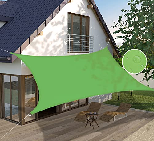 Ommda Sonnensegel Rechteckig Oxfordgewebe HDPE Wasserdicht UV Schutz 95% Sonnencreme Sonnenschutz Garten Balkon und Terrasse Gras-Grün 5x5m