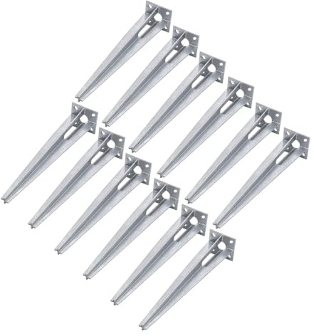 Bodenhülse Einschlaghülse für Ø 40 mm Rundpfosten, Aufnahme 100x100 mm (12) | 50 cm Länge, verzinkt, Einschlagbodenhülse, Bodeneinschlaghülse, für Zaunpfosten & Sichtschutz, Pfostenträger ohne Betonieren