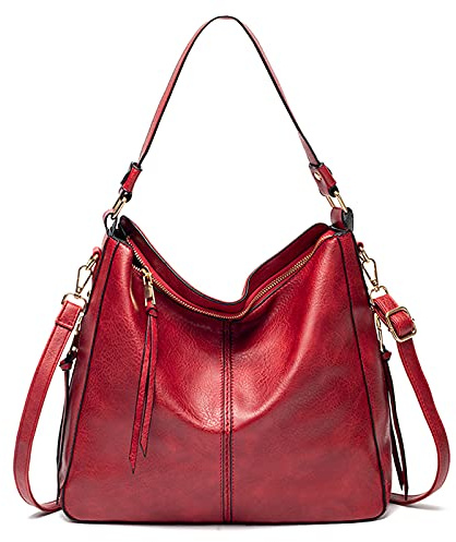 FANDARE Damen Handtasche, Umhängetasche, Handtasche, PU-Leder, Mädchen, Schultertasche, große Tasche, Strandtasche, Einkaufstasche, Reise, multifunktional, Messenger-Tasche