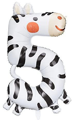 Folienballon 5 Ballon 5. Geburtstag Zebra Folienballon Zahl 5 Geschenk Kinder 5 Geburtstag Junge Mädchen Safari Luftballon 5