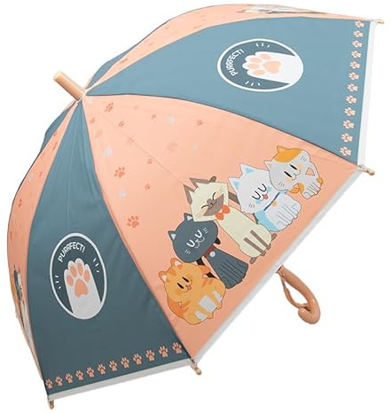 Kinderschirm | Regenschirm | Schirm | Namenschild am Griff | Ø 80 cm | Katzen | Apricot