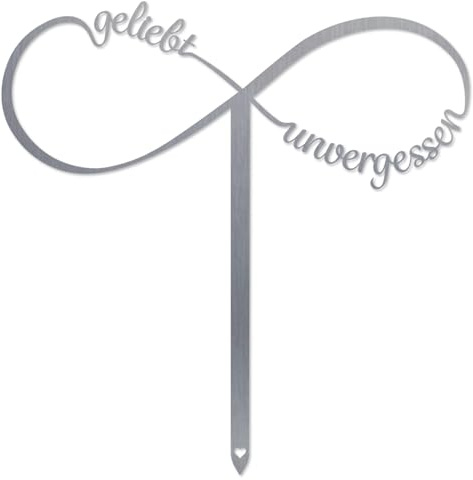MOCAVI Grabstecker Unendlich wetterfest Edelstahl V4A Grabschmuck Andenken letzter Gruß liebevolles Grabschild Grabschmuck für Allerheiligen und Totensonntag
