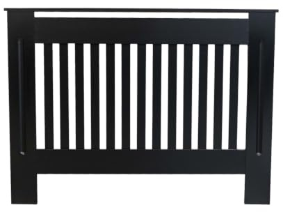 Airwave Radiator Cover Vertical Line Style Painted MDF Black Radiator Heating Cover (Medium)