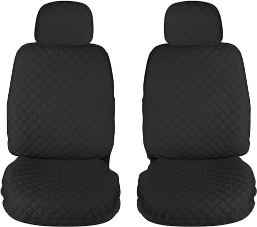 Susy Shop Housses de siège de voiture universelles, avant et arrière, compatibilité universelle montage simple (paire avant, noir)