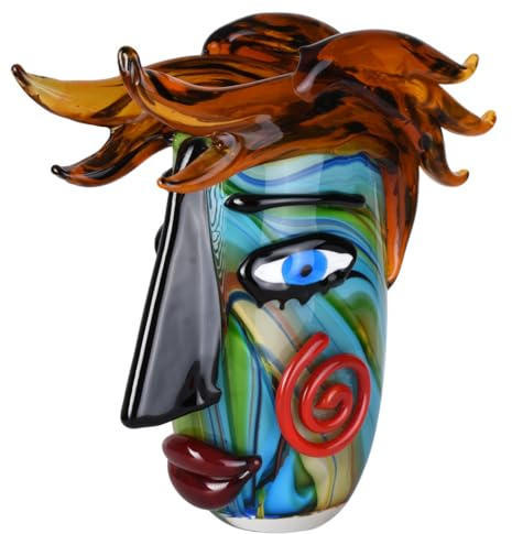XL Vase Glas Murano Stil Glasvase Gesicht Antik Bunt 30cm lup138 Palazzo Exklusiv
