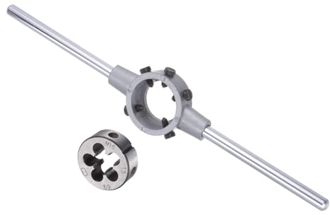 CoCud Die Stock Griff Set M15x1.5 Gewindeschneideisen 38mm Außendurchmesser | M12-M16 Gewindeschneideisen, Schraubenschlüssel Werkzeugset, Zur Gewindereparatur