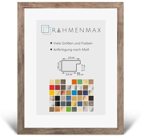RahmenMax Morena Bilderrahmen Posterrahmen 20x60 cm Wildeiche Dekor 60x20 cm mit weisser Rückwand und klarem Acrylglas