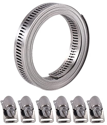 ISTOVO Schelle Aus 304 Edelstahl, Schelle mit Befestigungs Elementen, Verstellbare DIY Rohr Schelle, Kanal Schelle, 7,9 Fuß
