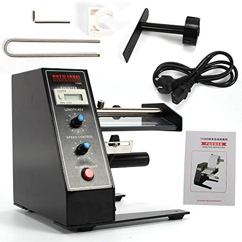 QRANSEUYXY Automatische Etikettenspender 220v Etikettiermaschine Etikettierer Label Dispenser 6-Digit LED DisplayBreite 6-140mm Länge 4-200mm