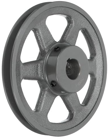 sourcing map AK69-1 V-Belt Sheave 1Bore 6.75OD Single Groove Web Sheave Bored-to-Size Sheave, Cast Iron, Belt Section for 4L or A Belt