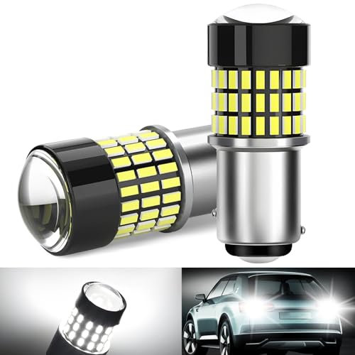 Defvnsy P21/5W 1157 Bay15D Bombilla LED, 10 V 30 V Bombillas blancas súper luminosas, 500-800 LM de alta y baja luminosidad, no polarizada, luces intermitentes, luces de freno, 3014 chips, 78 SMD (2)