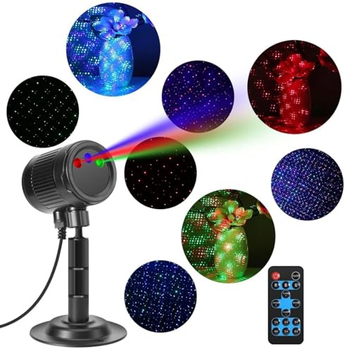 Galaxy Star Projector 3 Color Laser Light Projector Christmas Moving Star Projector with Remote, Xmas Projector Lights for Outdoor Indoor Garden Festival Party | Xmas Moving Star Projector with Remote, Waterproof Projector Lights for Outdoor Indoor Garden Festival Party