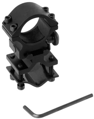 PBTMCD Support De Lunette sur Rail Picatinny De 25.4mm avec Pince De Serrage, Support De Lampe De Poche Annulaire De 1 Pouce, Support De Visée en Aluminium avec Adaptateur De Baril