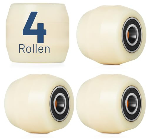 4er Pack Lastrolle Nylon Laufrolle 80x70mm Gabelhubwagenrolle Hubwagenrolle weiß Rollen mit Kugellager