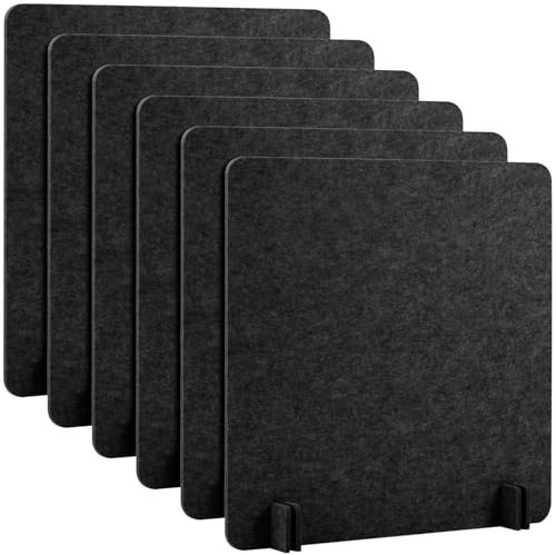 Schreibtisch-Trennwand, Sichtschutz, akustisch, freistehend, Schreibtisch-Trennwand für Schule, Büro, Lärm und visuelle Ablenkungen, Schallschutz, Schwarz, 50,8 x 61 cm, 6 Stück