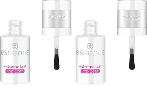 Essence Cosmetics Extreme Last Smalto Unghie Top Coat, Lunga Durata, Levigante, Protettivo, Lucida, 8 ml (Confezione da 2)