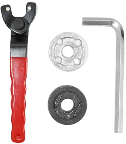Universal Adjustable Angle Grinder Spanner with Allen Key Universal Tool for 8-48mm Flange Tightening Compatible Repair Tool Applied with 4'' to 9'' Angle Grinders and Polishers