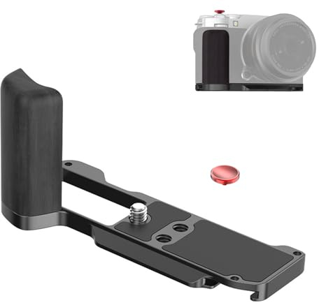 SZZCNOX X-M5 L-format handtag för FUJIFILM X-M5, inbyggd snabbkopplingsplatta för Arca, aluminiumlegering, trähandtag med slutarknapp för Fujifilm XM5 kameratillbehör (svart ebenholtsträ)