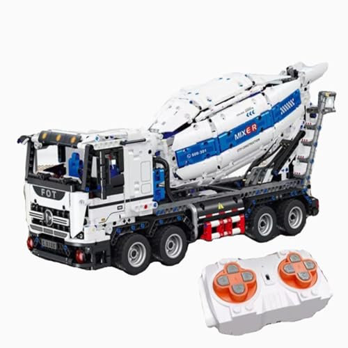 Betoniera di controllo 2.4G/APP con motore, 2432 pezzi Set di costruzione di veicoli per camion compatibile con la tecnologia delle principali marche Kit di blocchi di costruzione per camion betoniera