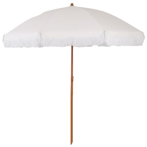 Parasol de Terrasse à Franges de 200 cm – Parasol de Jardin Extérieur pour Piscine,Terrasse et Plage – Glands Bohèmes Vintage élégants