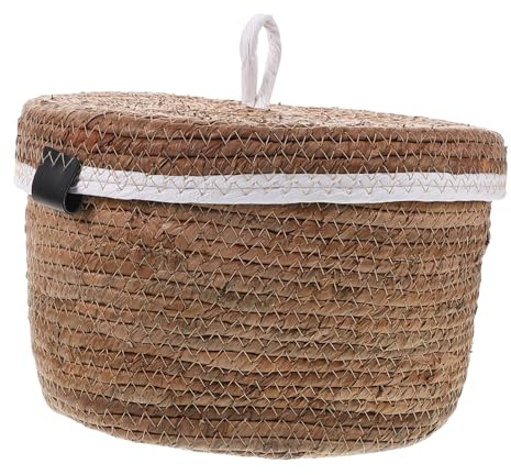 UKCOCO Cesta Redonda de Ratán Hecha a Mano para Almacenamiento y Decoración en Cocina o Sala, Adecuado para Frutas y Aperitivos con Diseño Elegante y Funcional