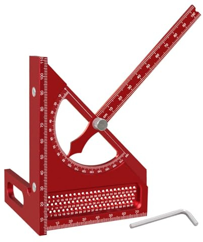 Goniometro da carpenteria in lega di alluminio con angoli regolabili a 180 gradi per precisione Lavorazione del legno e progetti di costruzione Precisione Strumento di misurazione della lavorazione