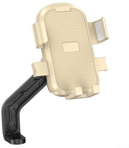 Delivery Rider Phone Holder for Electric Motorcycles, Featuring Secure ABS Bracket, Non Slip Silicone Arms, and Full 360 Degree Rotation for Easy Angle Adjustment (off white rearview)