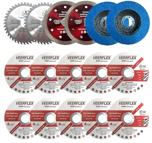 16 Stück Trennscheiben 115, Trennscheibe Metall für 22.23 Mm Bohrung, 115mm Trennscheibe, Winkelschleifer Scheiben zum Schneiden Von Metall, Stein, Holz, Keramik, Fliese, Schleifen, 115x22.23mm