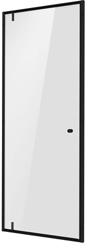 Baridi Hinged Shower Door 800 x 1850mm, 6mm Tempered Glass, Reversible Installation - Black - DH307