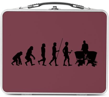 Lunch Box Métal Argenté pour Sandwich et Snack - Evolution Percussion Classique Orchestre Timbales Instrument Musicien - Boîte à Goûter Aluminium Gamelle Rigide Style Rétro Imprimée en France
