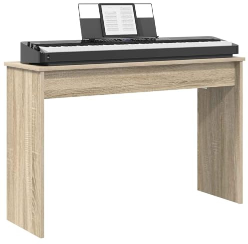vidaXL Soporte para Teclado Roble Sonoma 100 x 32 x 64 cm, Soporte de Teclado Rectangular Moderno, Mueble Musical Duradero para Colocar Instrumentos en casa y Ayuda para la práctica