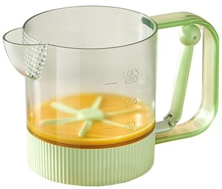Semi-Automatic Egg Whisk - 400ml Manual Press Mixer, Food Mixing Container, Lightweight and Portable for Kitchen, Baking, Home, Dining Room, Cafe, Kitchen
