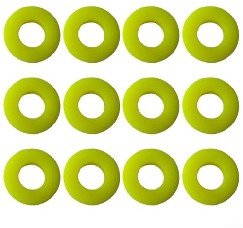 Gdfnmogo Lot de 12 amortisseurs de vibrations en silicone pour raquette de tennis - Absorbant les chocs pour réduire les vibrations et améliorer le confort - Jaune