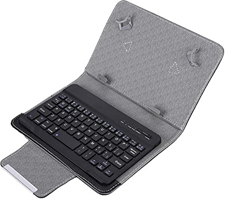 Pongnas Funda Protectora Universal de PU para Tableta de 7''-7,9'', Teclado (Teclado Negro de Pulgadas)