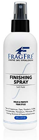 FRAGFRE Spray de finition pour cheveux 236,8 g – Sans parfum, hypoallergénique, sans parabènes – Spray capillaire pour peaux sensibles – Avec alcool dénaturé non irritant à séchage rapide – Sans