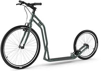 Yedoo S2620 Tretroller - bis 130 kg, Kickscooter mit Luftreifen 26/20 - Big Wheel Roller Scooter für Erwachsene, Dogscooter (grün)