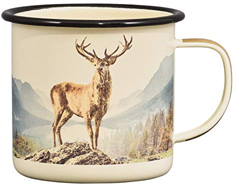 Gentlemen's Hardware Sportsman's Outdoor Camping Emaille-Becher, 500 ml, Hirsch