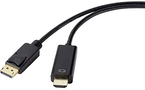 RENKFORCE DisplayPort/HDMI - Cable adaptador de conector macho DisplayPort, conector HDMI-A, 1,00 m, color negro