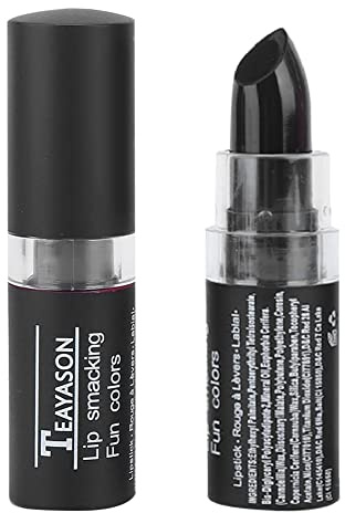 Schwarzer Lippenstift, Frauen Glasur Kosmetisches Werkzeug Langlebiger Lippenstift Retro Makeup Halloween Lipgloss Vampire Matte Lipstick für Party Masquerade Cosplay Halloween Makeup (04# Schwarz)