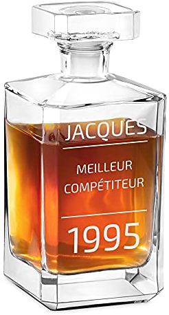 Maverton Carafe à Whisky gravée - 700ml Décanteur en verre transparent - Cadeau personnalisé pour hommes - Cadeau d’anniv - SEIGNEUR