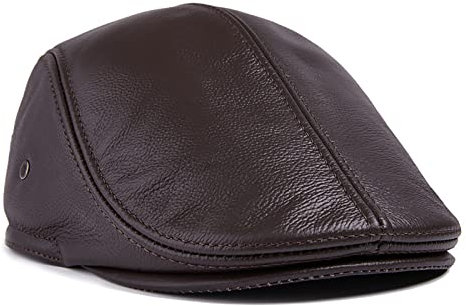 WHSPORT Schirmmützen mit Ohrenklappen Unisex Flatcap Verstellbar Gatsby Ivy Newsboy Schiebermütze Sportmütze Golfermütze (Color : Brown, Size : 55-56)